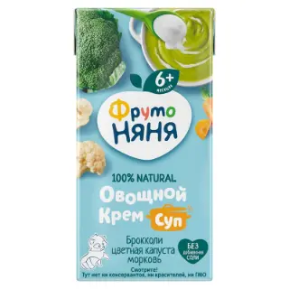 Фруто крем-суп со сливками, брокколи, цветной капустой и морковью 0.2л