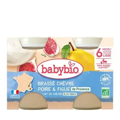 Babybio - French yogurt with goat milk, pear and fig, 6 months, 130g x 2 pcs