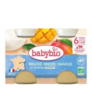 Babybio French yogurt with sheep's milk and mango, 6 months, 130g x 2 pcs