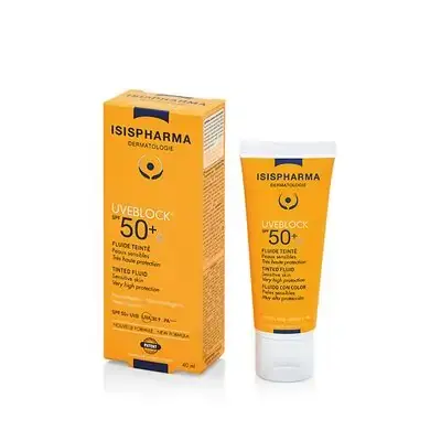 Изифарма Увеблок SPF 50+ лицо солнцезащитный окрашенный флюид, 40мл, 12+