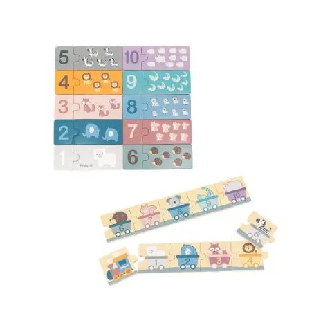Игрушка деревянная пазл Цифры и животные 0717 Polar B