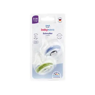 Baby Nova - სილიკონის მრგვალი მატყუარა 0-24 თვე 2 ცალი 26210