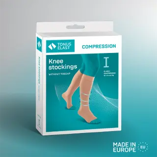 Tonal Compression Knee-High Socks 0408 Class I N2 Black