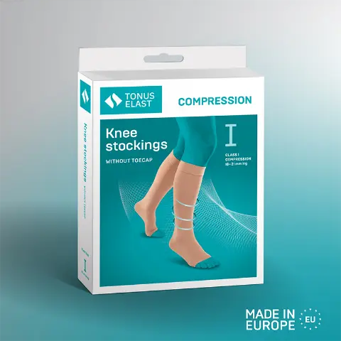 Tonal Compression Knee-High Socks 0408 Class I N2 Black